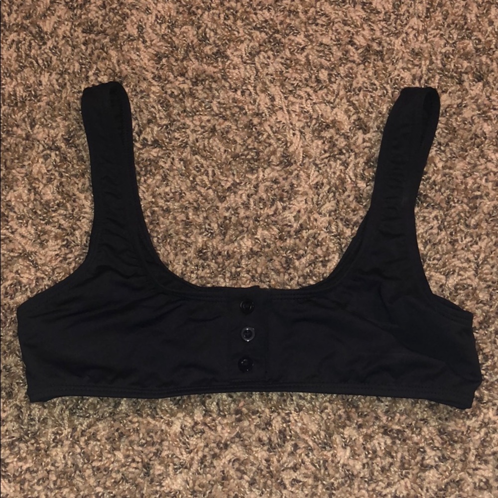 black bathing suit top